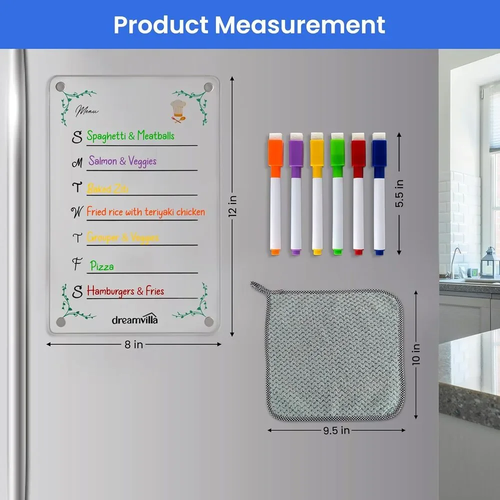 Acrylic Magnetic Menu Planner for Refrigerato